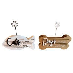 Genmous & Co. Pet Lover Wooden Photo Set – Cats & Dogs Welcome, People Tolerated